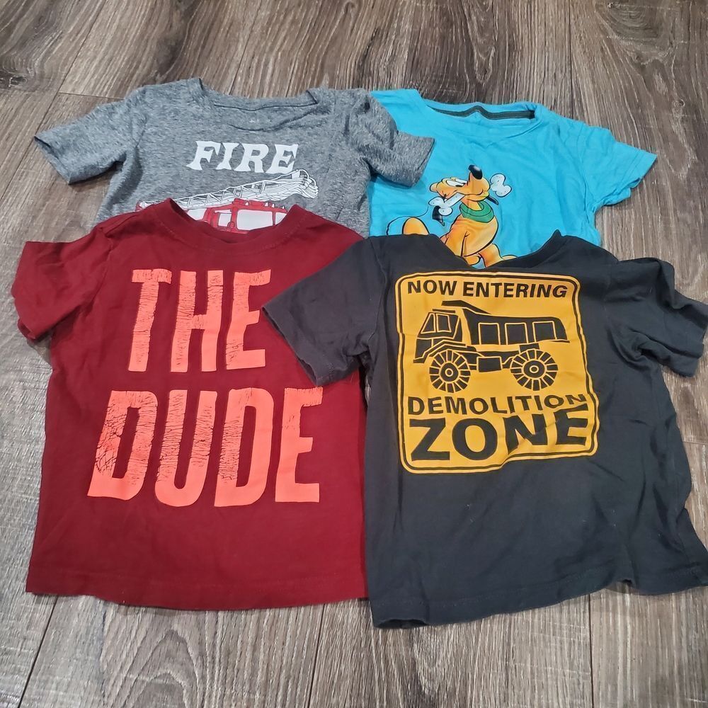 Boys Short Tees Bundle Size 2T Kids Short Sleeve Shirts Set Of 4